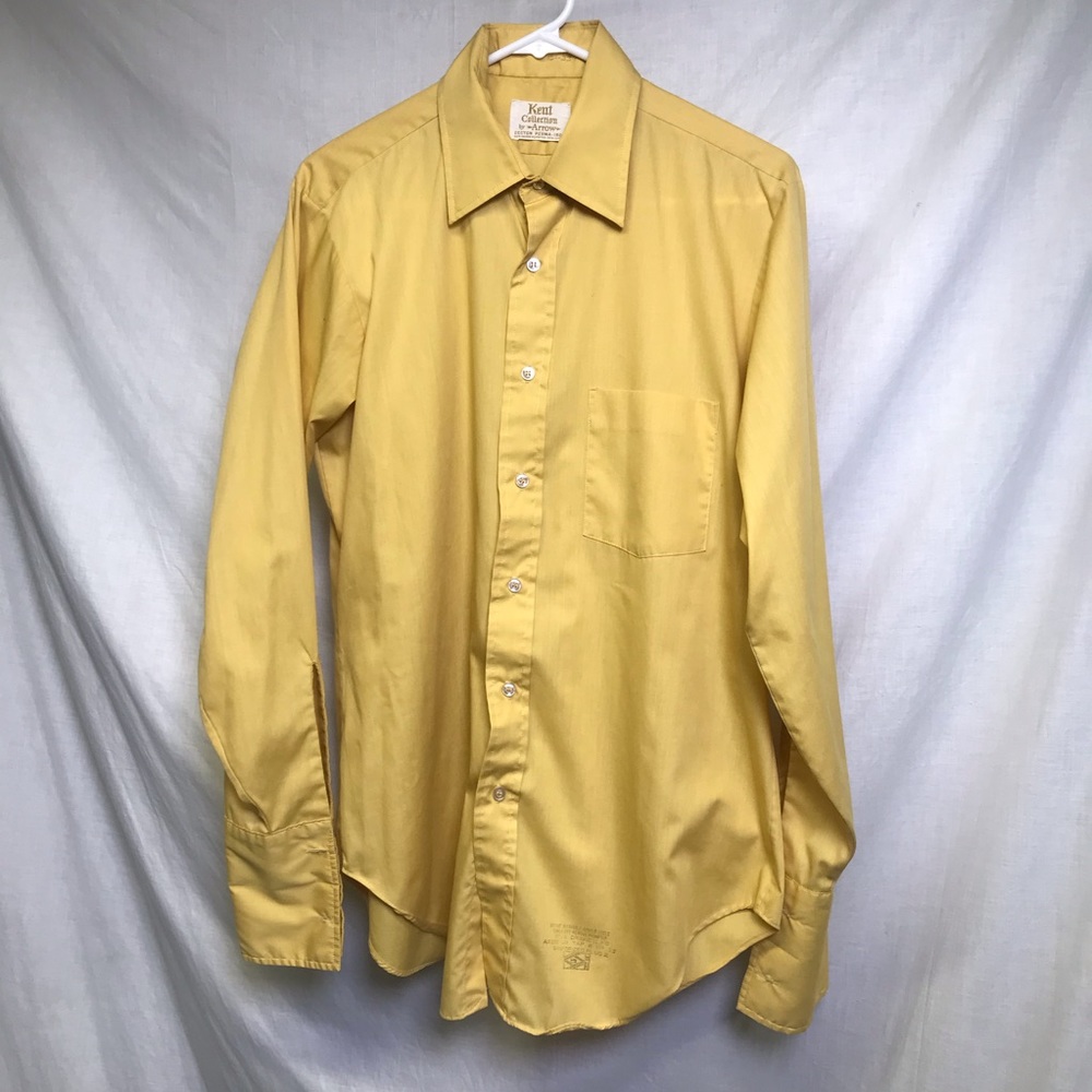 Arrow Kent Collection VTG Yellow French Cuff Shirt